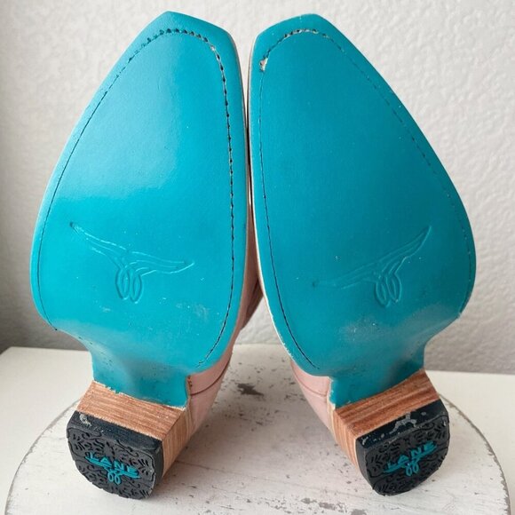 Lane EMMA JANE Womens Cowboy Bootie 9 Western Pink Cowgirl Short Ankle Boots - Picture 8 of 11